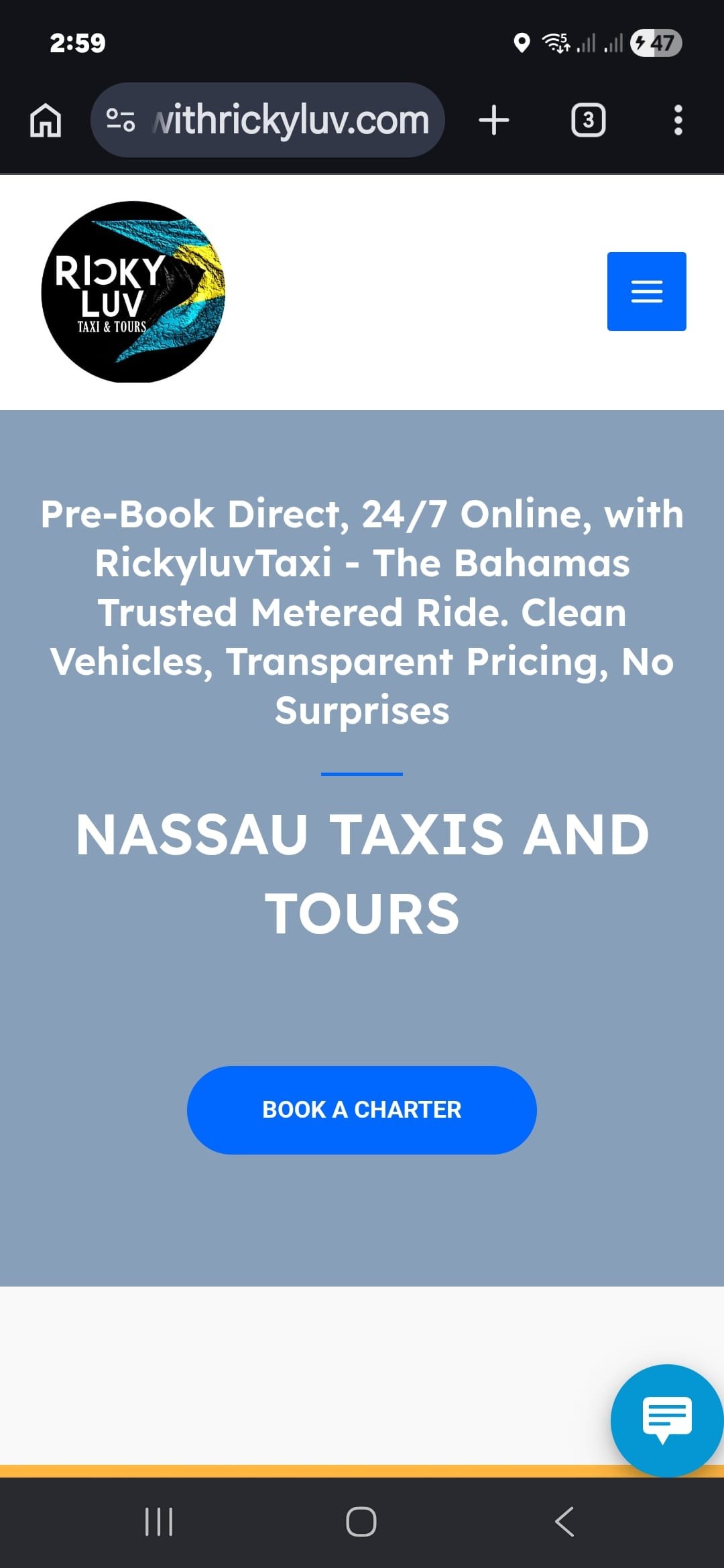 Rickyluv website mobile homepage