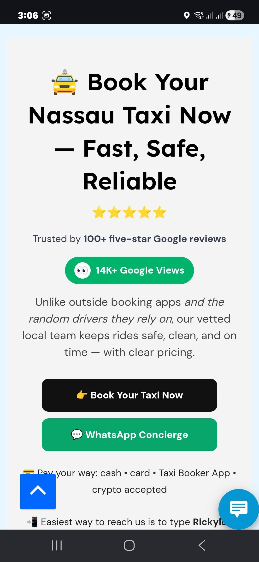 Rickyluv taxi booking section